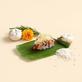 3. Crispy Salmon Nigiri (2 pieces)