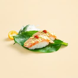 4. Salmon Flambé (2 pieces)