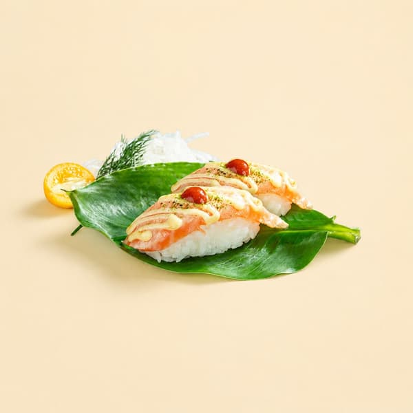 4. Salmon Flambé (2 pieces)